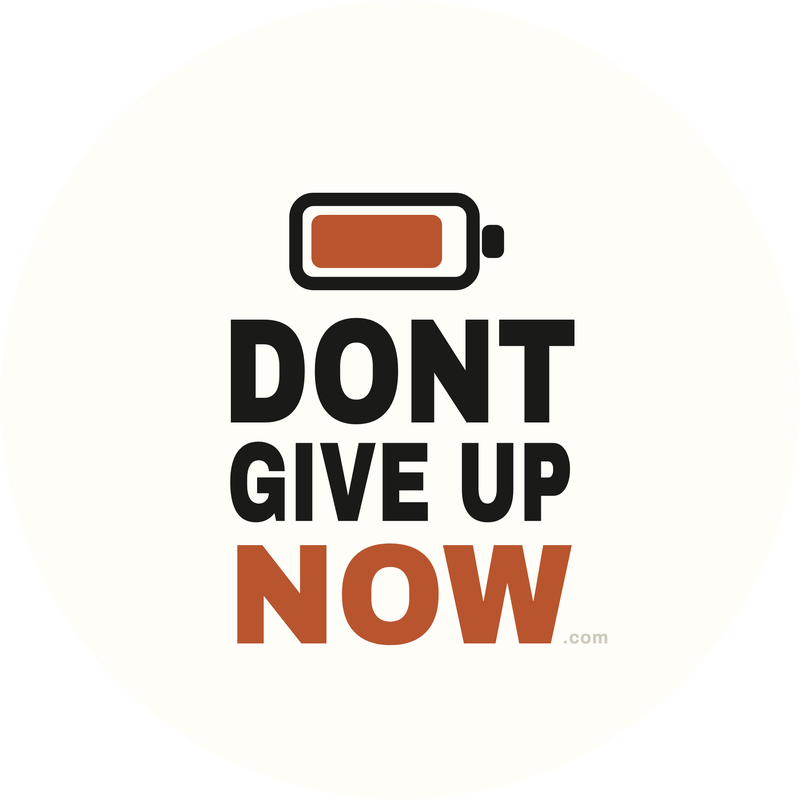 Don't Give Up Now — battery sticker