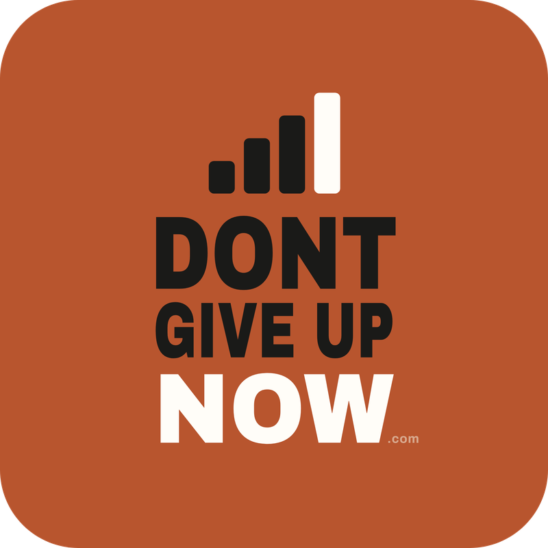 Don't Give Up Now — signal bars sticker (orange)