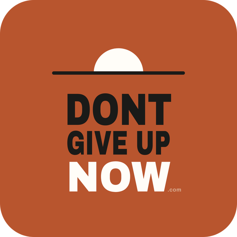 Don't Give Up Now — sunrise sticker (orange)